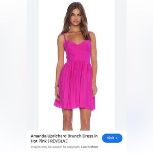 Amanda Uprichard Brunch Dress in Hot Pink from Revolve